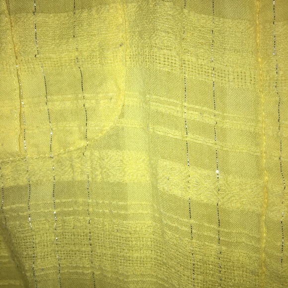 Chico’s yellow sparkle stripe tab-sleeve top - Picture 3 of 5